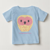 かわいいフクロウベビーオンシージョイフトベビーシャワーアイディア ベビーTシャツ (正面)