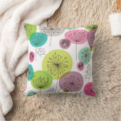 かわいいフクロウレトロパターン花のデザイン クッション (ブランケット)