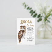 かわいいフクロウ予約リクエスト赤ちゃんシャワー エンクロージャーカード (スタンド正面)