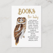 かわいいフクロウ予約リクエスト赤ちゃんシャワー エンクロージャーカード (正面)