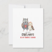 かわいいフクロウ先生バレンタインデー シーズンカード (正面)