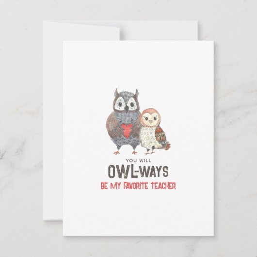 かわいいフクロウ先生バレンタインデー シーズンカード (正面)