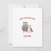 かわいいフクロウ先生バレンタインデー シーズンカード (裏面)