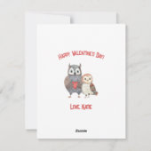 かわいいフクロウ先生バレンタインデー シーズンカード (裏面)