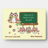 かわいいフクロウ先生鑑賞カスタムギフト フォトプラーク (正面)