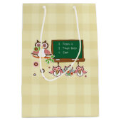 かわいいフクロウ先生鑑賞 ミディアムペーパーバッグ (正面)