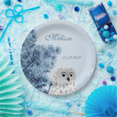 かわいいフクロウ冬の子どもたちカスタムの誕生日パーティー ペーパープレート (パーティー)