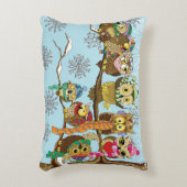 かわいいフクロウ冬の雪の結晶 アクセントクッション (正面(垂直))