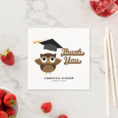 かわいいフクロウ卒業パーティーありがとう スタンダードカクテルナプキン (インサイチュ)