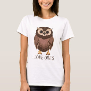 かわいいフクロウ好きの文字 Tシャツ