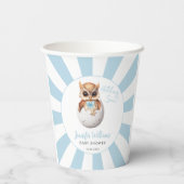 かわいいフクロウ孵化すぐ男の赤ちゃんシャワー紙カップ 紙コップ (裏面)