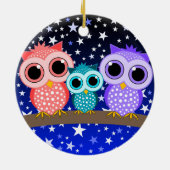かわいいフクロウ家族 セラミックオーナメント (裏面)