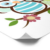 かわいいフクロウ家族 ポスター (角)