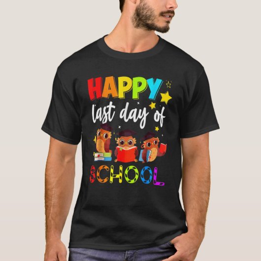 かわいいフクロウ幸せ学校先生生 Tシャツ (正面)