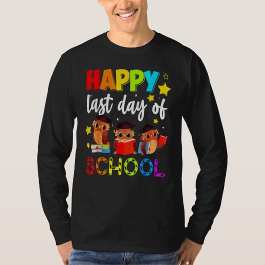かわいいフクロウ幸せ学校先生生 Tシャツ (正面)