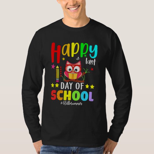 かわいいフクロウ幸せ学校先生生 Tシャツ (正面)