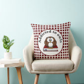 かわいいフクロウ愛アニマルブラウンレッドプレイド クッション (椅子)