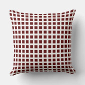 かわいいフクロウ愛アニマルブラウンレッドプレイド クッション (裏面)