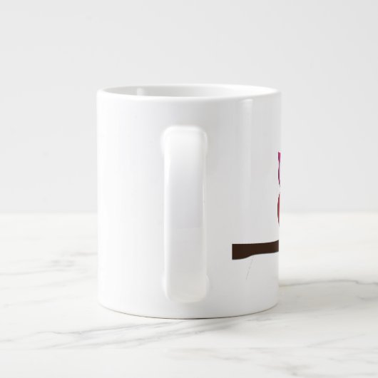 かわいいフクロウ愛ハートベク素晴らしターアート ジャンボコーヒーマグカップ (裏面)