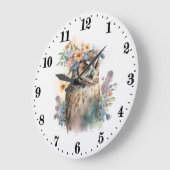 かわいいフクロウ愛好家 ラージ壁時計 (傾斜)