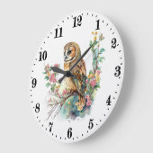 かわいいフクロウ愛好家 ラージ壁時計 (傾斜)