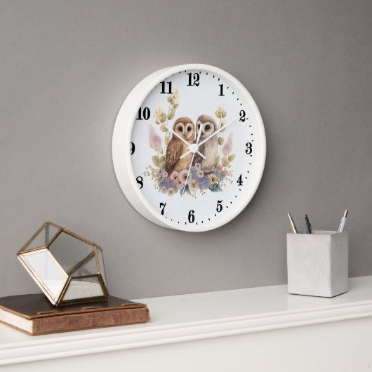 かわいいフクロウ愛好家 壁時計 (オフィス)