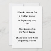 かわいいフクロウ招待状 招待状 (裏面)