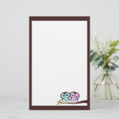 かわいいフクロウ文房具 便箋 (スタンド正面)