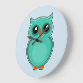 かわいいフクロウ時計 ラージ壁時計 (傾斜)