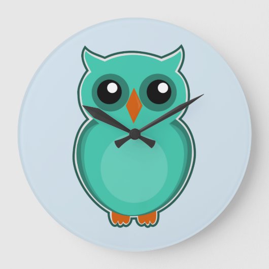 かわいいフクロウ時計 ラージ壁時計 (正面)