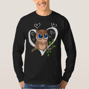 かわいいフクロウ林野鳥フクロウ Tシャツ