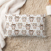 かわいいフクロウ模様 ランバークッション (ブランケット)