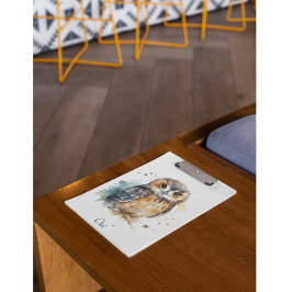 かわいいフクロウ水色、クリップボード クリップボード