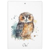 かわいいフクロウ水色、クリップボード クリップボード (裏面)