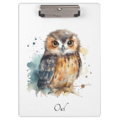 かわいいフクロウ水色、クリップボード クリップボード (正面)