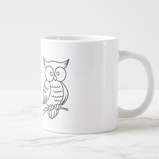 かわいいフクロウ永遠に愛するコーヒーミーム ジャンボコーヒーマグカップ (右)