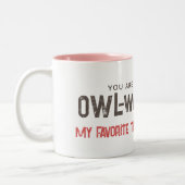 かわいいフクロウ私のお気に入りの先生感謝ギフト ツートーンマグカップ (左)