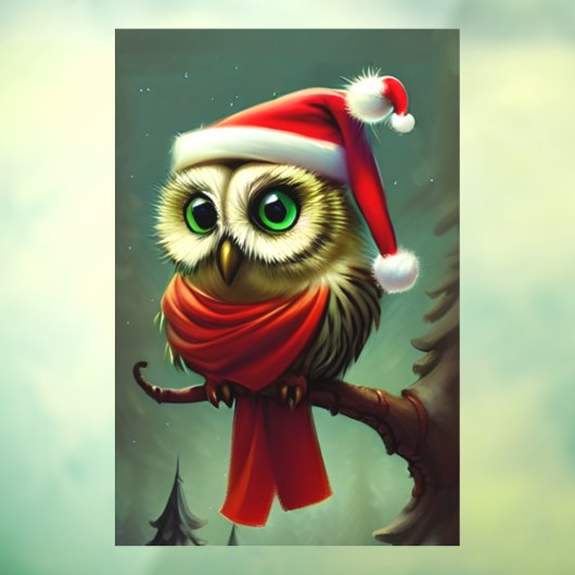 かわいいフクロウ素朴スビクトリアンクリスマス ウィンドウサイン (シート3)