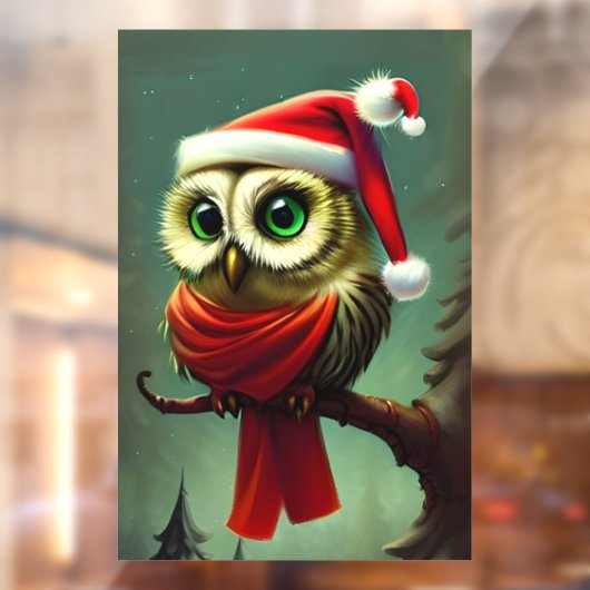 かわいいフクロウ素朴スビクトリアンクリスマス ウィンドウサイン (シート2)