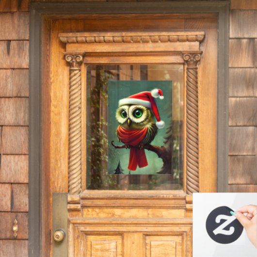 かわいいフクロウ素朴スビクトリアンクリスマス ウィンドウサイン (ホームデコレーション)