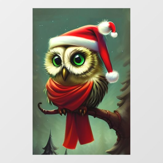 かわいいフクロウ素朴スビクトリアンクリスマス ウィンドウサイン (シート)