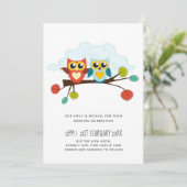 かわいいフクロウ結婚ズをテーマにしたブルーオレンジ (スタンド正面)