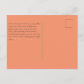 かわいいフクロウ結婚ズをテーマにしたブルーオレンジ ポストカード (裏面)