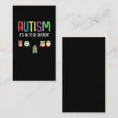 かわいいフクロウ自閉症啓発パズル自閉症の子ども 名刺 (正面/裏面)