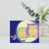 かわいいフクロウ葉書 ポストカード (スタンド正面)