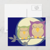 かわいいフクロウ葉書 ポストカード (正面/裏面)