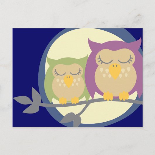 かわいいフクロウ葉書 ポストカード (正面)
