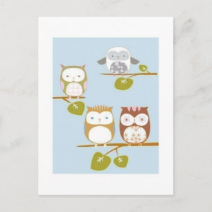 かわいいフクロウ葉書 ポストカード
