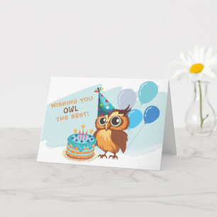 かわいいフクロウ誕生日カード カード