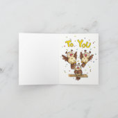 かわいいフクロウ誕生日グリーティングカード サンキューカード (内部)